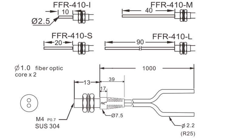 FFR-410-漫反射光纤-F&C嘉准传感科技